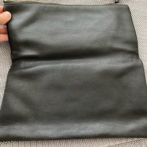 Indigo black leather clutch